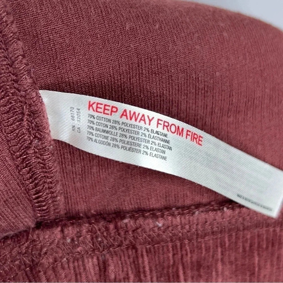 Daily Practice Anthropologie Corduroy Flare Pants Velour Burgundy Brown Size XS - Picture 8 of 11